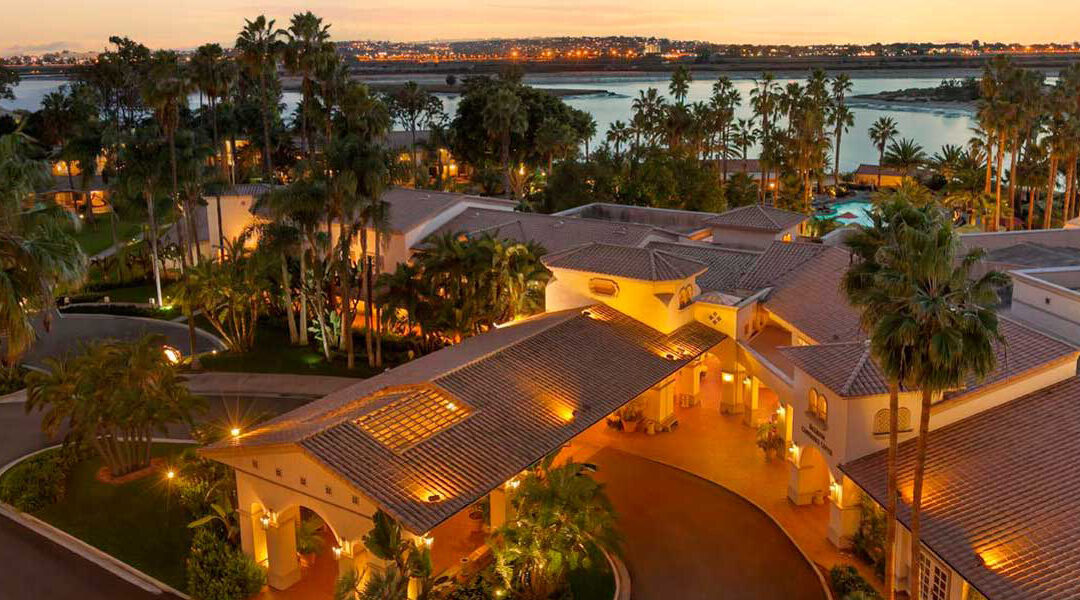 aerial view of Mission Bay Resort in San Diego